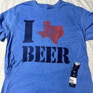 TEXAS I “love” Beer Tee blue size medium